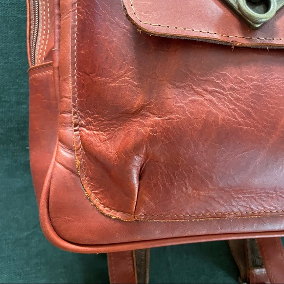 Square Leather Backpack - Picture 10 of 14